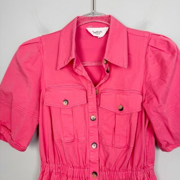 BA&SH | Coral Lincoln Short Sleeve Button-Up Mini Dress Women’s Size X-Small - Picture 5 of 13